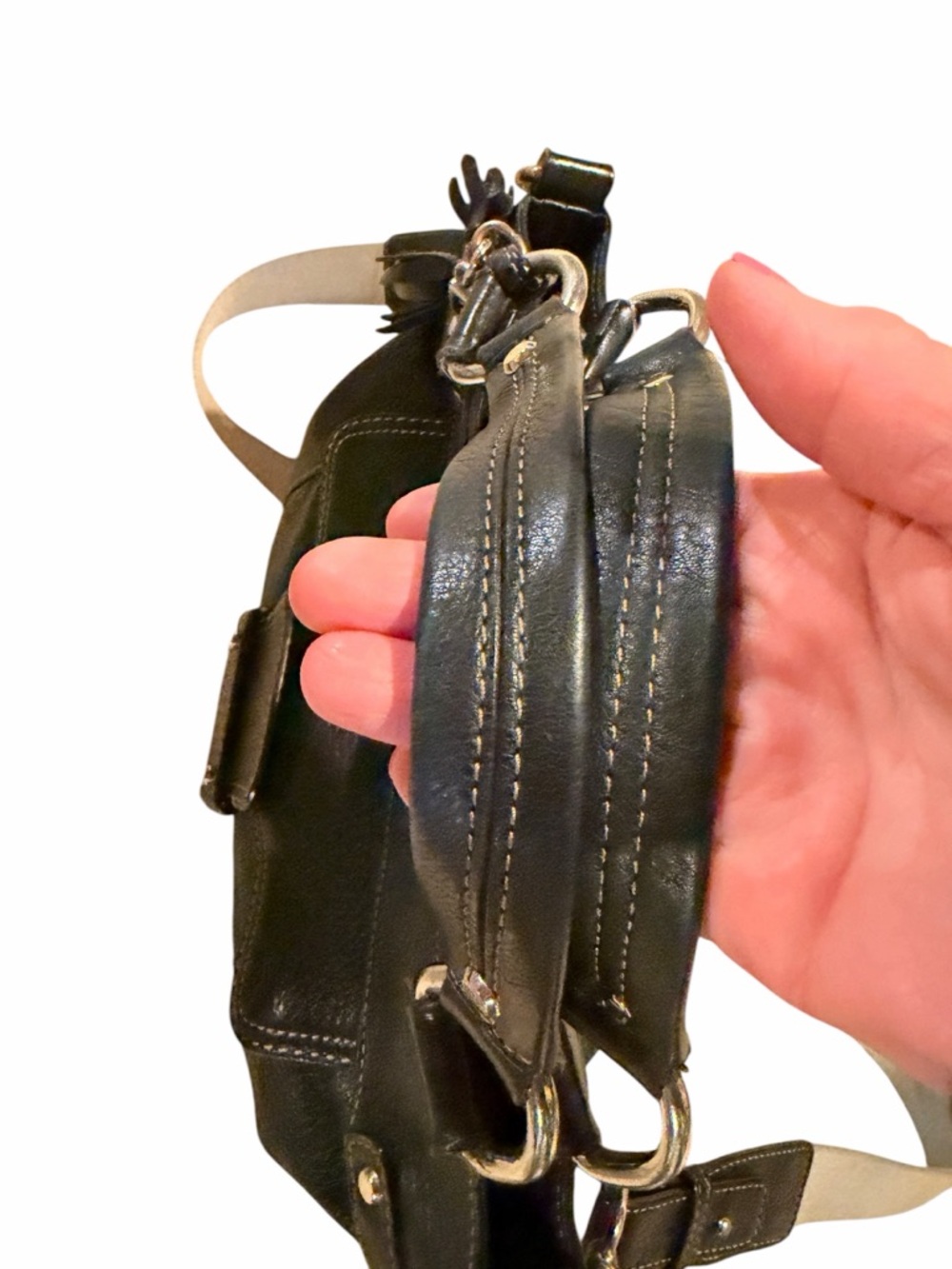 Tommy Hilfiger Leather Crossbody Satchel Bag - Picture 6 of 12